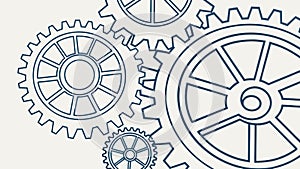 Interlocking gears, symbolizing mechanical innovation and efficient system teamwork, vector design Generative AI