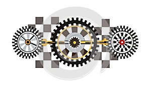 Interlocking Gears Symbolizing Teamwork and Mechanics, vector design Generative AI