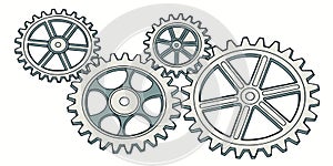 Interlocking Gears System Vector for Efficiency and Progress, vector design Generative AI