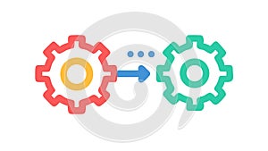 Interlocking gears: teamwork, efficiency, and interconnected processes, vector design Generative AI