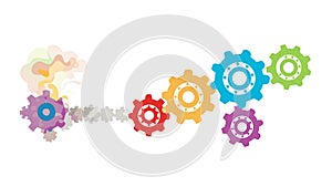 Interlocking Gears Technology System Process Vector, vector design Generative AI