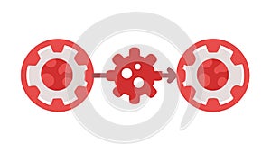 Interlocking Gears Vector for Teamwork Collaboration, vector design Generative AI