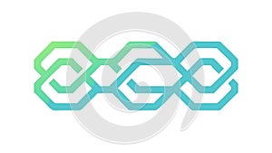 Interlocking Geometric Chains, Abstract Connectivity, vector design Generative AI