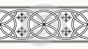 Interlocking geometric cross pattern, decorative architectural motif, vector design Generative AI