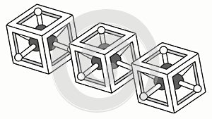 Interlocking Geometric Cubes Abstract Vector, vector design Generative AI