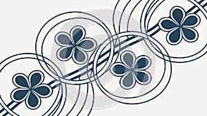Interlocking geometric floral pattern, harmonious decorative design, vector design Generative AI
