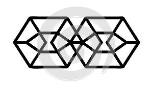 Interlocking Geometric Hexagon Repeating Pattern, vector design Generative AI