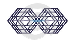 Interlocking Geometric Hexagonal Abstract Vector Design, Network Concept, vector design Generative AI