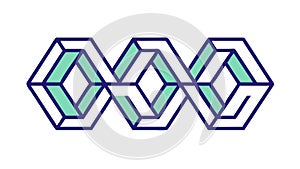 Interlocking Geometric Hexagons, Abstract Pattern Element Vector, vector design Generative AI