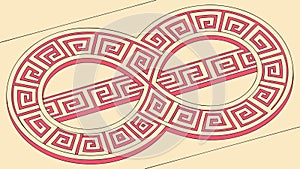 Interlocking Geometric Infinity Symbol Pattern, vector design Generative AI