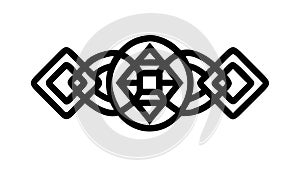 Interlocking Geometric Knot Pattern, Abstract Decorative Element, vector design Generative AI