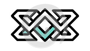 Interlocking Geometric Knot Pattern. Connection, Complexity, and Unity Design, vector design Generative AI