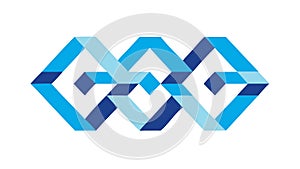 Interlocking Geometric Loop Abstract Symbol, vector design Generative AI