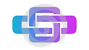 Interlocking Geometric Loop, Abstract Unity Symbol. vector design Generative AI