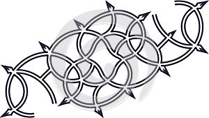 Interlocking Geometric Loop Pattern Design, vector design Generative AI