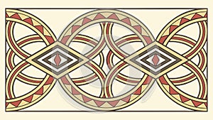 Interlocking Geometric Pattern Border. Abstract decorative band. vector design Generative AI