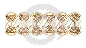 Interlocking Geometric Pattern Border in Warm Tones, vector design Generative AI