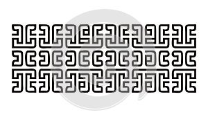 Interlocking geometric pattern, complex and abstract design border, vector design Generative AI