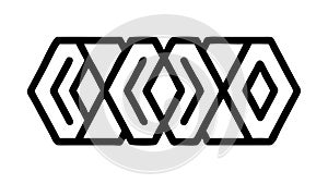 Interlocking Geometric Pattern Icon Vector, vector design Generative AI