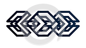 Interlocking Geometric Pattern. Structure, Connection, and Modern Abstract Design, vector design Generative AI