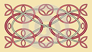 Interlocking geometric patterns, abstract decorative motif, vector design Generative AI