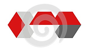 Interlocking Geometric Red and Black Abstract Shape Vector, vector design Generative AI