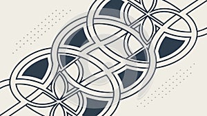 Interlocking Geometric Rings Abstract Pattern, vector design Generative AI