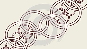 Interlocking Geometric Rings Pattern Background, vector design Generative AI