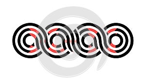 Interlocking Geometric Rings Pattern Vector: Abstract Unity Design, vector design Generative AI