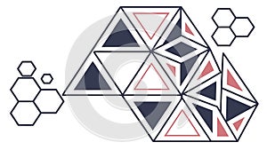 Interlocking Geometric Shapes, Modern Abstract Background, vector design Generative AI