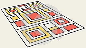 Interlocking Geometric Squares Abstract Pattern Vector, vector design Generative AI