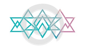 Interlocking Geometric Star Design, Abstract Hexagram Pattern, vector design Generative AI
