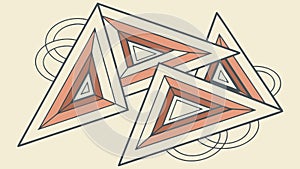 Interlocking geometric triangles, abstract pattern, vector design Generative AI