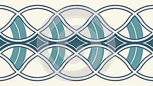 Interlocking Geometric Wave Pattern, Abstract Modern Background, vector design Generative AI