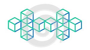 Interlocking Gradient Cubes Abstract Vector, vector design Generative AI