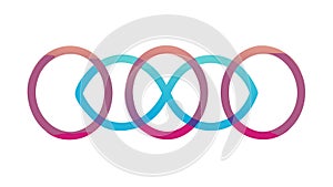 Interlocking Gradient Rings, Abstract Connection and Flow, vector design Generative AI