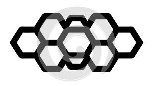 Interlocking Hexagon Grid, Modern Abstract Structure, vector design Generative AI