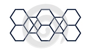Interlocking Hexagon Grid Pattern Vector Graphic, vector design Generative AI