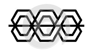 Interlocking Hexagon Pattern, Abstract Geometric Structure Design, vector design Generative AI