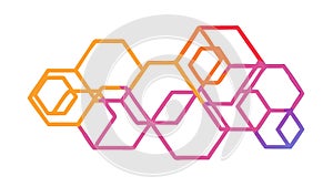 Interlocking Hexagon Pattern, Dynamic Geometric Abstract, vector design Generative AI