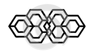 Interlocking Hexagon Vector Pattern: Modern Geometric Design Element, vector design Generative AI