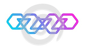 Interlocking Hexagonal Chain Link Pattern, vector design Generative AI