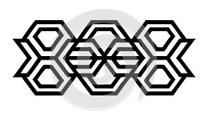 Interlocking Hexagonal Geometric Pattern Design, vector design Generative AI