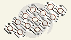Interlocking Hexagonal Geometric Pattern. Structure and Unity, vector design Generative AI