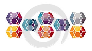 Interlocking Hexagonal Geometric Pattern, vector design Generative AI