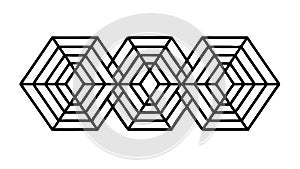 Interlocking Hexagonal Geometric Structure, vector design Generative AI