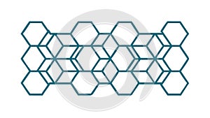 Interlocking Hexagonal Grid Pattern, Abstract Geometric Background, vector design Generative AI