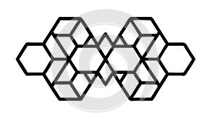 Interlocking Hexagonal Grid Pattern, Structural Design, vector design Generative AI