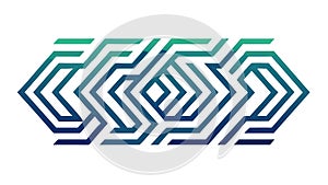 Interlocking Hexagonal Maze Abstract Design, vector design Generative AI