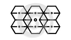 Interlocking Hexagonal Shapes Border Design, vector design Generative AI